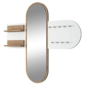 182 000038 Wall hanger Baunty pakoworld with mirror white-walnut125x2x122cmDecoration > Mirrors