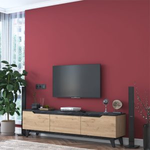 182 000039 2 10 TV unit Kasandra pakoworld black marble imitation-walnut 180x35x48.3cmIndoor furniture > TV stands