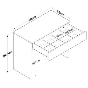 182 000047 4 Dressing table Artemisia pakoworld white 90x45x76.8cmIndoor furniture > Drawers-consoles
