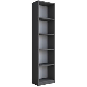 182 000053 Bookcase Goldie pakoworld anthracite-white 40x25x161.80 cmIndoor furniture > Bookshelves