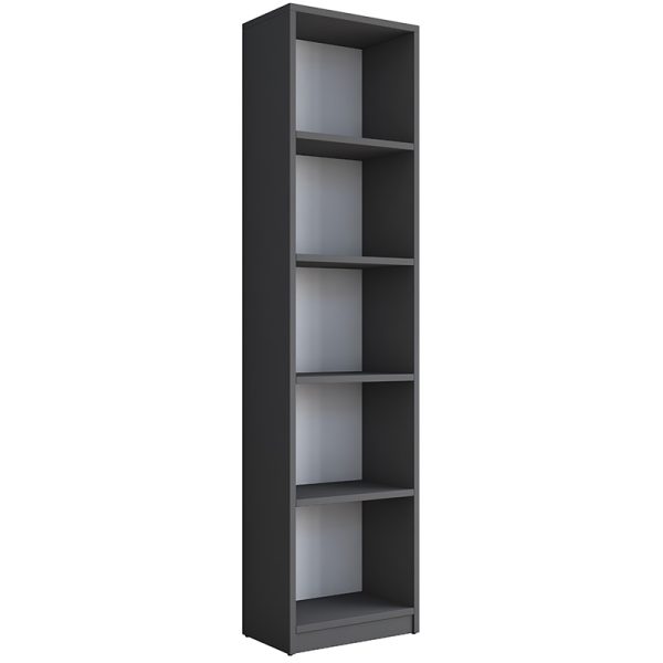 182 000053 Bookcase Goldie pakoworld anthracite-white 40x25x161.80 cmIndoor furniture > Bookshelves