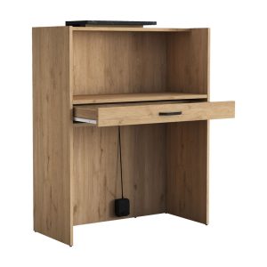 182 000069 2 Reception desk Zowel pakoworld melamine natural-black marble 90x40x110cmOffice furniture > Reception