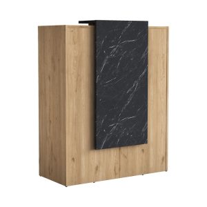 182 000069 3 Reception desk Zowel pakoworld melamine natural-black marble 90x40x110cmOffice furniture > Reception