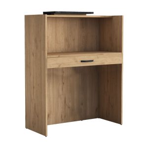 182 000069 Reception desk Zowel pakoworld melamine natural-black marble 90x40x110cmOffice furniture > Reception