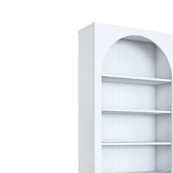 182 000078 3 Bookcase Zoel pakoworld white melamine 80x31.5x180cmIndoor furniture > Bookshelves