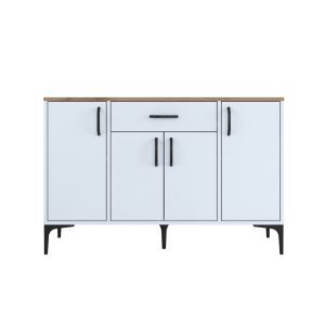 182 000092 2 Buffet Ubron pakoworld white-walnut melamine 120x40x78.6cmIndoor furniture > Buffets