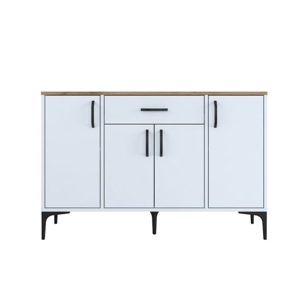 182 000092 2 Buffet Ubron pakoworld white-walnut melamine 120x40x78.6cmIndoor furniture > Buffets
