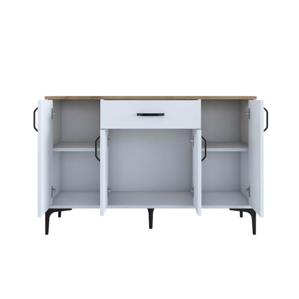 182 000092 3 Buffet Ubron pakoworld white-walnut melamine 120x40x78.6cmIndoor furniture > Buffets