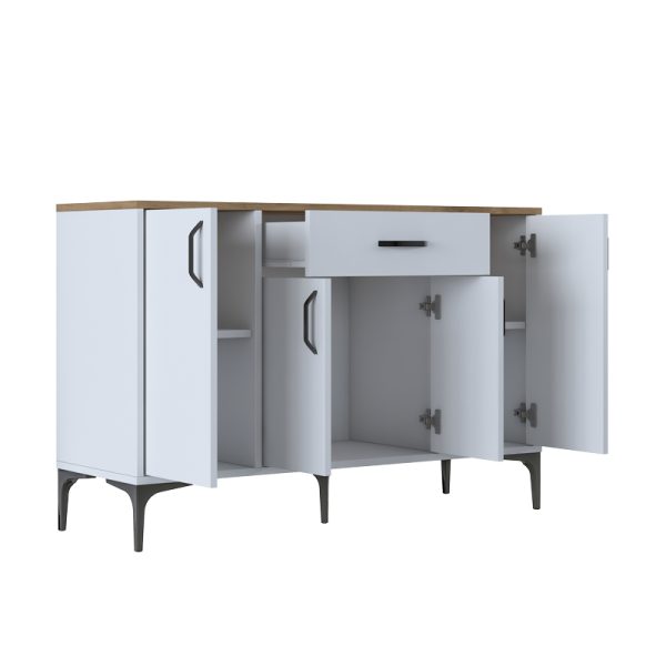 182 000092 4 Buffet Ubron pakoworld white-walnut melamine 120x40x78.6cmIndoor furniture > Buffets