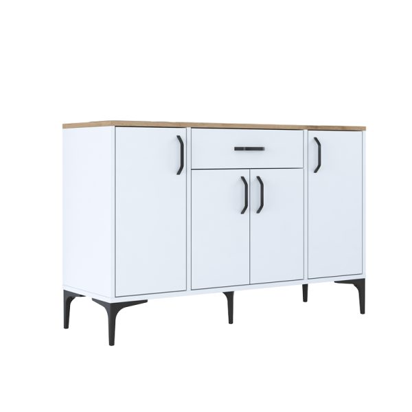 182 000092 Buffet Ubron pakoworld white-walnut melamine 120x40x78.6cmIndoor furniture > Buffets