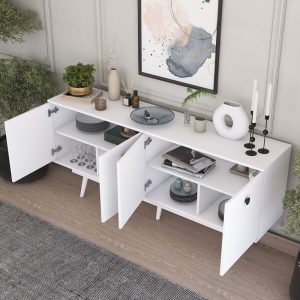 182 000098 2 2 Buffet Salonde pakoworld white melamine-white pp leg 180x40x82.6cmIndoor furniture > Buffets