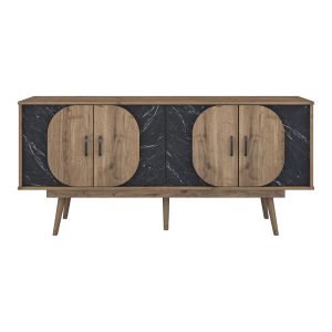182 000099 3 2 Buffet Suckie pakoworld walnut-black marble look melamine-walnut pp leg 180x45x82.6cmIndoor furniture > Buffets