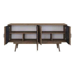 182 000099 4 2 Buffet Suckie pakoworld walnut-black marble look melamine-walnut pp leg 180x45x82.6cmIndoor furniture > Buffets