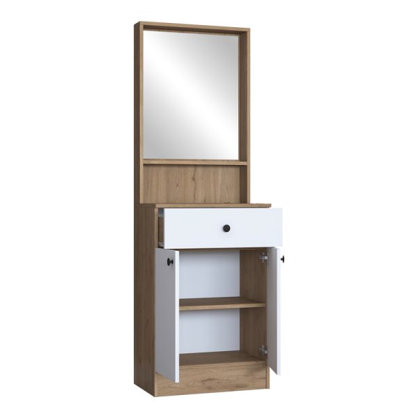 182 000101 2 2 Entrance furniture Rockder pakoworld white-natural melamine 60x35.5x182.8cmIndoor furniture > Entrance furniture