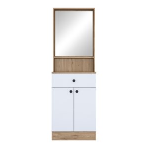 182 000101 3 2 Entrance furniture Rockder pakoworld white-natural melamine 60x35.5x182.8cmIndoor furniture > Entrance furniture