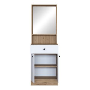 182 000101 4 2 Entrance furniture Rockder pakoworld white-natural melamine 60x35.5x182.8cmIndoor furniture > Entrance furniture