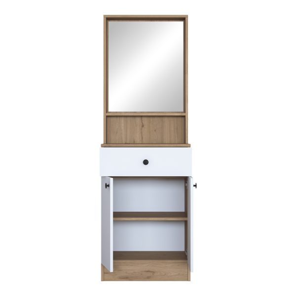 182 000101 4 2 Entrance furniture Rockder pakoworld white-natural melamine 60x35.5x182.8cmIndoor furniture > Entrance furniture