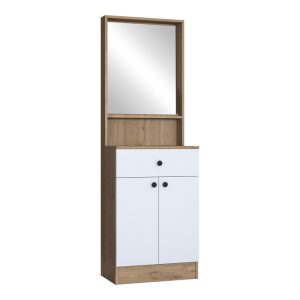 182 000101 5 Entrance furniture Rockder pakoworld white-natural melamine 60x35.5x182.8cmIndoor furniture > Entrance furniture