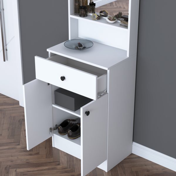 182 000102 2 2 Entrance furniture Rockder pakoworld white melamine 60x35.5x182.8cmIndoor furniture > Entrance furniture