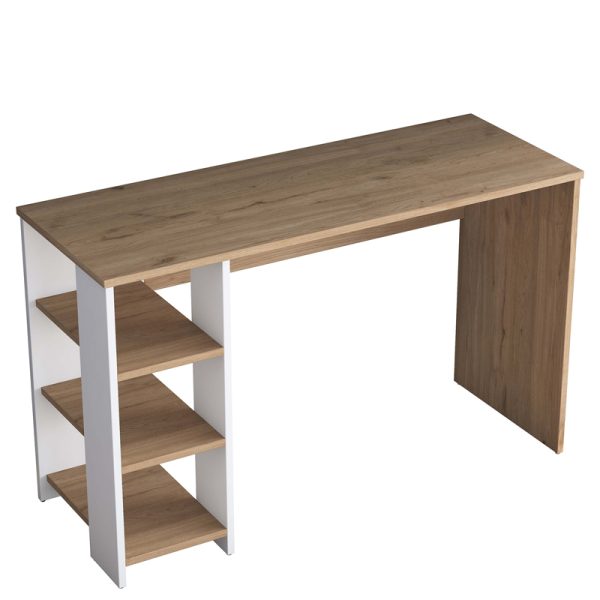 182 000111 2 4 Work desk-library Lotek pakoworld in walnut-white shade 120x45x161.8cmIndoor furniture > Bookshelves