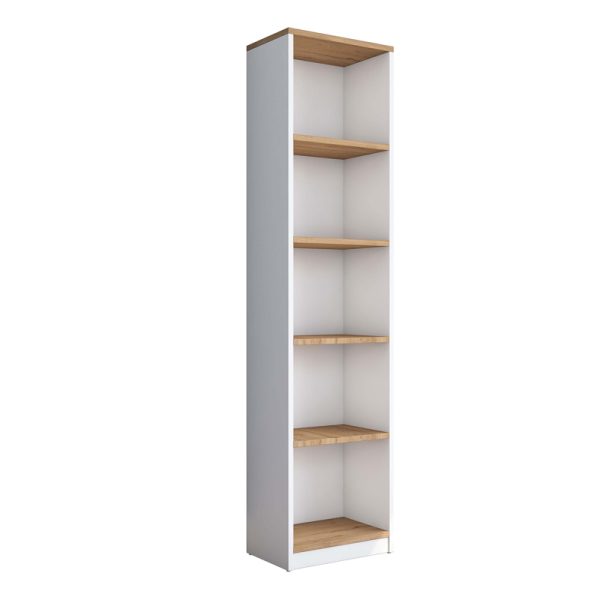 182 000111 3 4 Work desk-library Lotek pakoworld in walnut-white shade 120x45x161.8cmIndoor furniture > Bookshelves