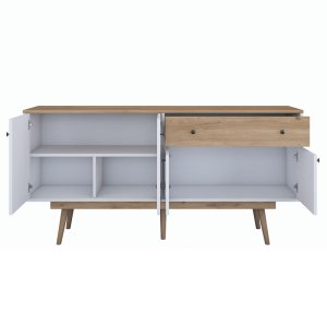 182 000112 3 2 Buffet Satava pakoworld pp in white-walnut color 180x45x87.60cmIndoor furniture > Buffets