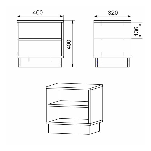 184 000001 2 8 Nightstand Mason pakoworld sonoma-white 40x32x40cmIndoor furniture > Bedside tables