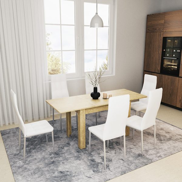 184 000007 2 4 Dining table Quiin pakoworld expandable sonoma 120-174x70x73.5cmIndoor furniture > Dining Tables