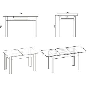 184 000008 4 4 Dining table Quiin pakoworld extendable white 120-174x70x73.5cmIndoor furniture > Dining Tables