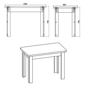 184 000011 3 8 Dining table Celeste pakoworld white table 100x60x73.5cmIndoor furniture > Dining Tables