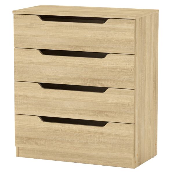 184 000052 4 Chest of 4 drawers Azenor pakoworld sonoma 72x38x83cmIndoor furniture > Drawers-consoles