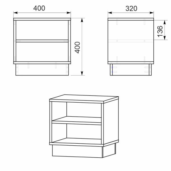 184 000072 2 7 Nightstand Mason pakoworld white 40x32x40cmIndoor furniture > Bedside tables