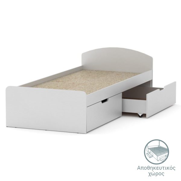 184 000075 4 Regan pakoworld white bed storage space 90x200cmIndoor furniture > Beds