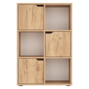 184 000102 2 7 Bookcase Bookel pakoworld in oak color 59.5x27.5x89cmIndoor furniture > Bookshelves