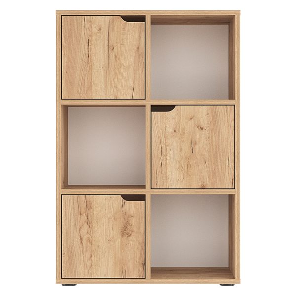 184 000102 2 7 Bookcase Bookel pakoworld in oak color 59.5x27.5x89cmIndoor furniture > Bookshelves