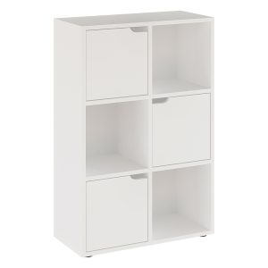 184 000103 10 Bookcase Bookel pakoworld in white color 59.5x27.5x89cmIndoor furniture > Bookshelves