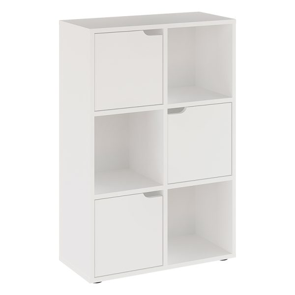184 000103 10 Bookcase Bookel pakoworld in white color 59.5x27.5x89cmIndoor furniture > Bookshelves