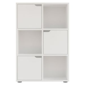 184 000103 2 7 Bookcase Bookel pakoworld in white color 59.5x27.5x89cmIndoor furniture > Bookshelves