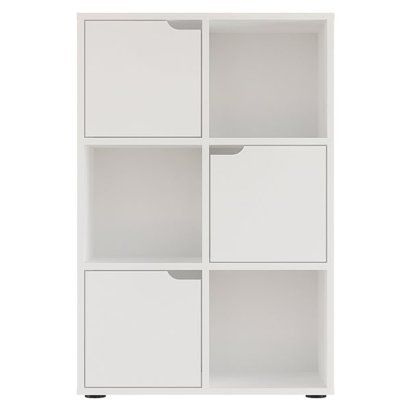 184 000103 2 7 Bookcase Bookel pakoworld in white color 59.5x27.5x89cmIndoor furniture > Bookshelves