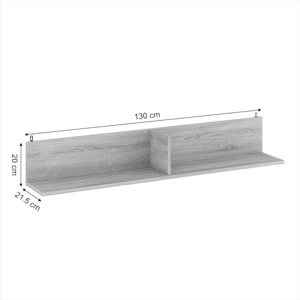 184 000107 3 4 Wall shelf Drowel pakoworld in sorona color 130x21.6x20cmIndoor furniture > Wall shelves