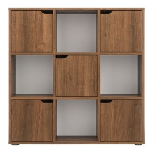 184 000111 2 4 Bookcase Bookel pakoworld in walnut color 88.5x27.5x89.3cmIndoor furniture > Bookshelves