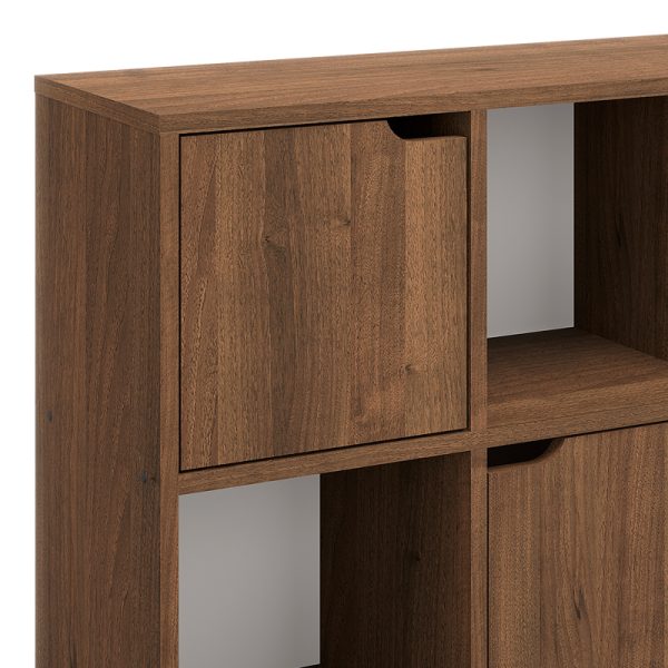 184 000111 3 4 Bookcase Bookel pakoworld in walnut color 88.5x27.5x89.3cmIndoor furniture > Bookshelves