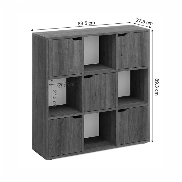 184 000111 4 4 Bookcase Bookel pakoworld in walnut color 88.5x27.5x89.3cmIndoor furniture > Bookshelves