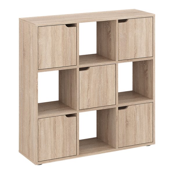 184 000112 10 Bookcase Bookel pakoworld in sonoma color 88.5x27.5x89.3cmIndoor furniture > Bookshelves