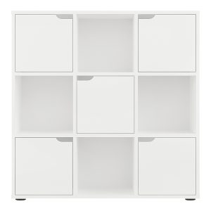 184 000113 2 3 Bookcase Bookel pakoworld in white color 88.5x27.5x89.3cmIndoor furniture > Bookshelves