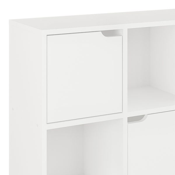 184 000113 3 3 Bookcase Bookel pakoworld in white color 88.5x27.5x89.3cmIndoor furniture > Bookshelves