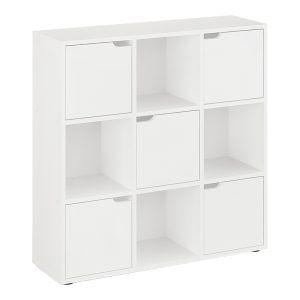 184 000113 6 Bookcase Bookel pakoworld in white color 88.5x27.5x89.3cmIndoor furniture > Bookshelves