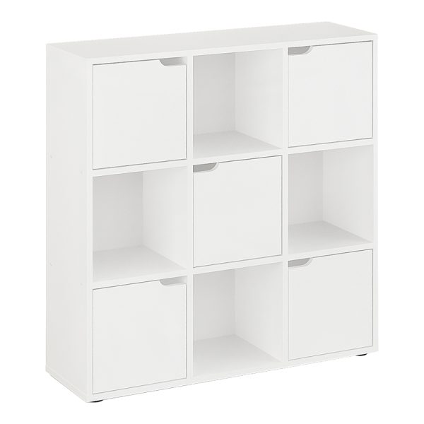 184 000113 6 Bookcase Bookel pakoworld in white color 88.5x27.5x89.3cmIndoor furniture > Bookshelves
