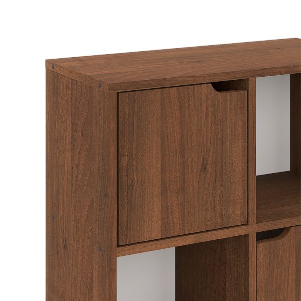 184 000116 3 5 Bookcase Bookel pakoworld in walnut color 59.6x27.5x60.4cmIndoor furniture > Bookshelves