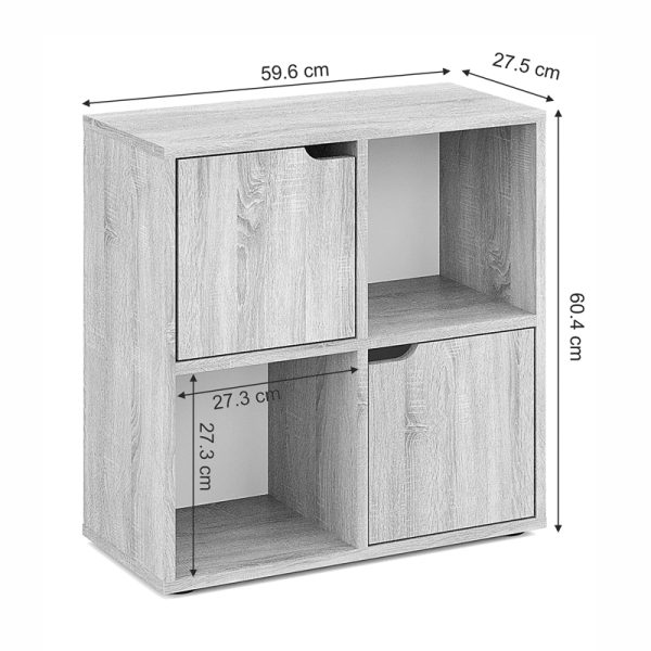 184 000116 4 5 Bookcase Bookel pakoworld in walnut color 59.6x27.5x60.4cmIndoor furniture > Bookshelves